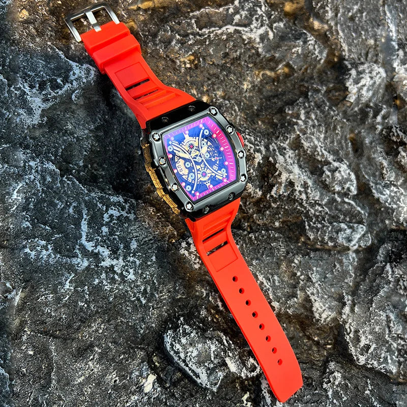 Montre Homme de Luxe Lumineuse L146 – Cadran Tonneau, Design Tendance, Sport & Calendrier Intégré