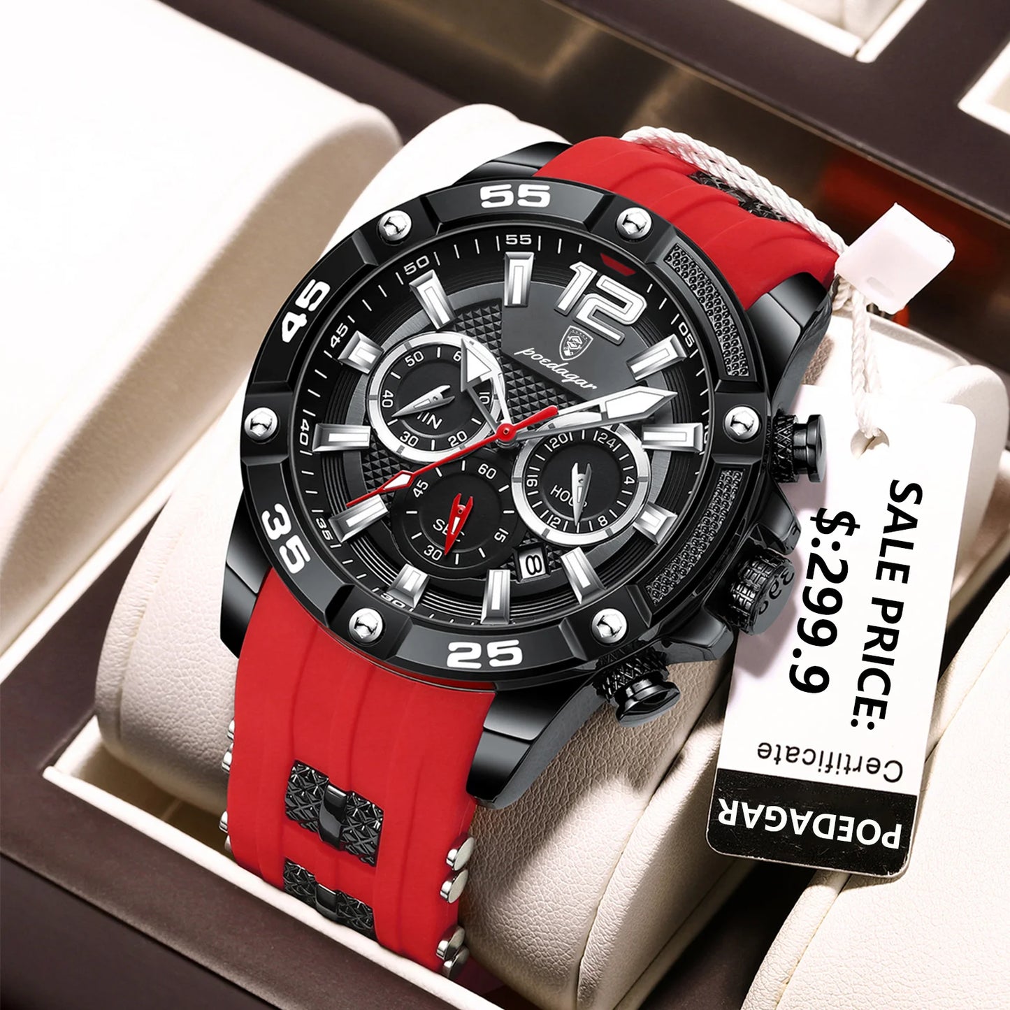 ⌚ POEDAGAR Luxury Chronograph – Montre Homme Sport & Élégance