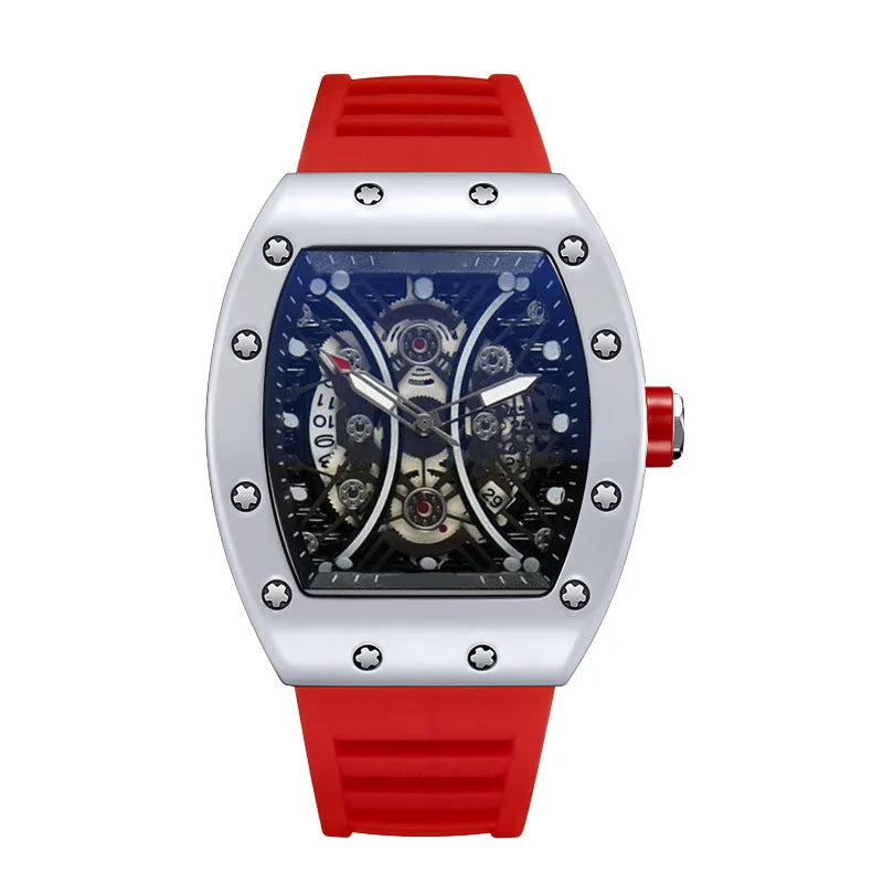 Montre Homme de Luxe Lumineuse L146 – Cadran Tonneau, Design Tendance, Sport & Calendrier Intégré