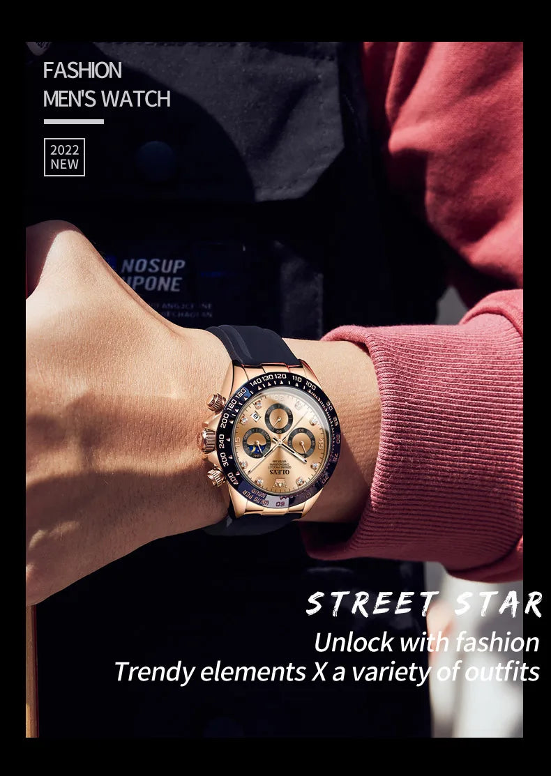 🌙 Montre Homme OLEVS 2875 – Chronographe de Luxe à Phase de Lune