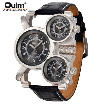Oulm 1167 – Gérez le temps partout dans le monde avec style : 3 fuseaux horaires, design premium
