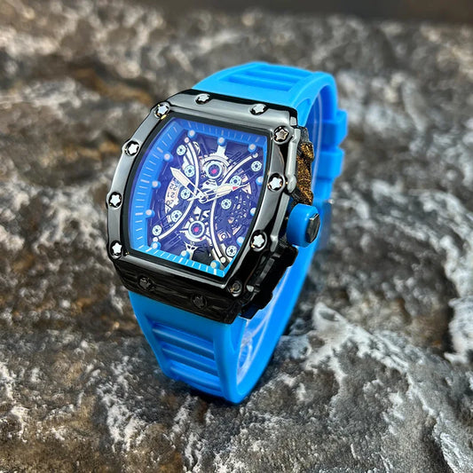 Montre Homme de Luxe Lumineuse L146 – Cadran Tonneau, Design Tendance, Sport & Calendrier Intégré
