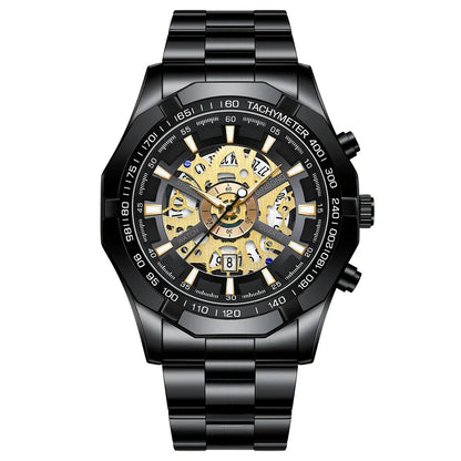 ⌚ BINBOND S033 – Montre Homme de Luxe en Acier Inoxydable Bleue & Étanche