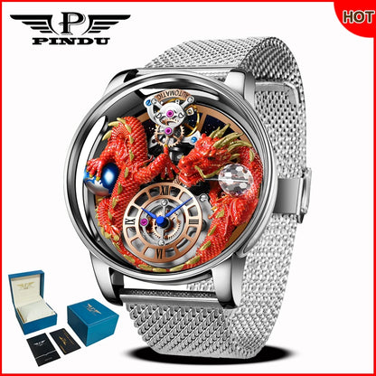 ⌚Montre Homme PINDU Design 2025 💎 Tourbillon Diamant | Verre Saphir • Étanche • Luxe Moderne