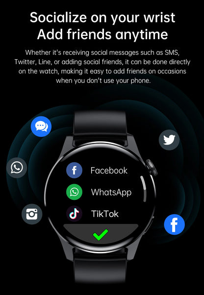 ⌚ WELAIDE W4 – Montre Connectée de Santé & Fitness | Écran OLED HD 1.43" | Appels Bluetooth & Suivi Cardiaque