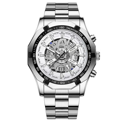 ⌚ BINBOND S033 – Montre Homme de Luxe en Acier Inoxydable Bleue & Étanche