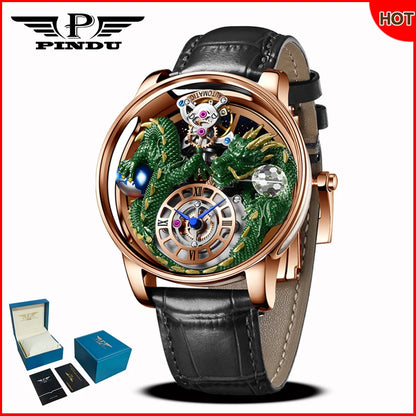 ⌚Montre Homme PINDU Design 2025 💎 Tourbillon Diamant | Verre Saphir • Étanche • Luxe Moderne