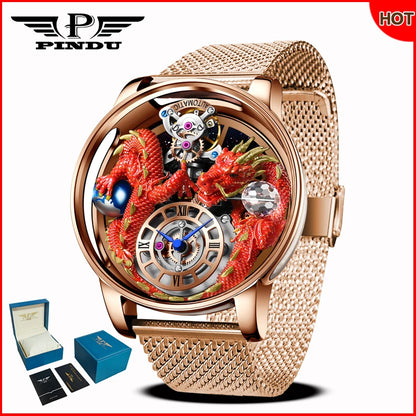 ⌚Montre Homme PINDU Design 2025 💎 Tourbillon Diamant | Verre Saphir • Étanche • Luxe Moderne