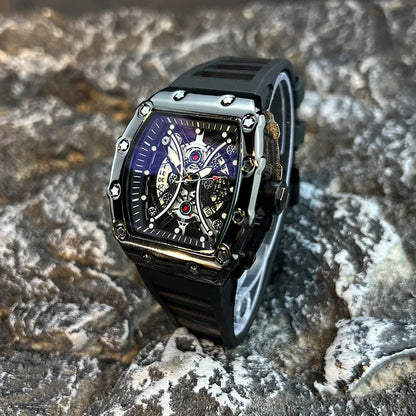 Montre Homme de Luxe Lumineuse L146 – Cadran Tonneau, Design Tendance, Sport & Calendrier Intégré