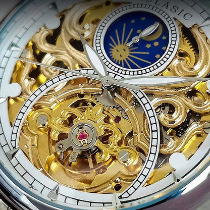 🕰️ Montre Automatique Vintage Phase de Lune – Édition Gold par AOKULASIC