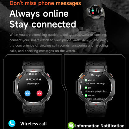 2025 HUAIWE Montre Connectée Militaire 2025 – GPS, IA ChatGPT, Étanche 5ATM, 530mAh