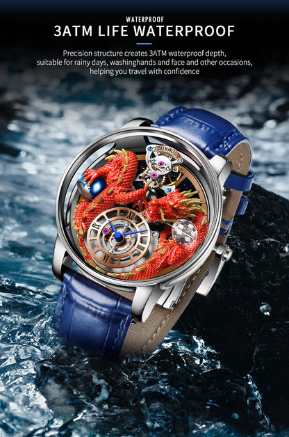 ⌚Montre Homme PINDU Design 2025 💎 Tourbillon Diamant | Verre Saphir • Étanche • Luxe Moderne