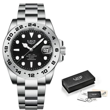 ⌚ LIGE Sport Luxe – Montre Homme Étanche en Acier Inoxydable