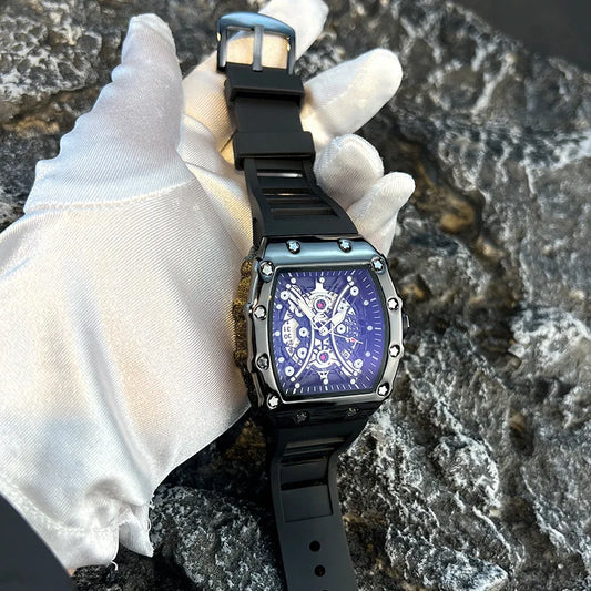 Montre Homme de Luxe Lumineuse L146 – Cadran Tonneau, Design Tendance, Sport & Calendrier Intégré