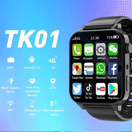 Montre Connectée 4G Homme – GPS • Caméra • Étanche • 4 Go RAM / 64 Go RAM