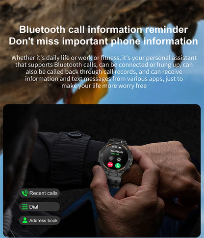 ⌚ ChiBear Military Outdoor Smartwatch – Montre Connectée Tactique GPS & LED pour Hommes