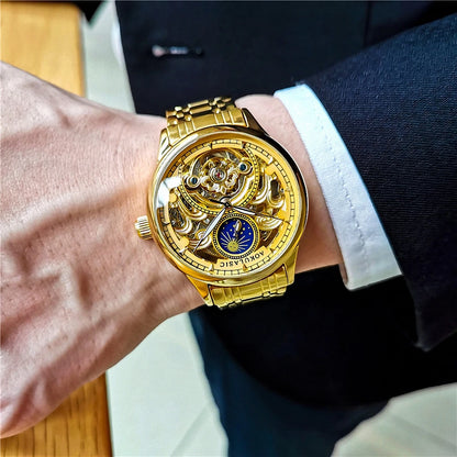 🕰️ Montre Automatique Vintage Phase de Lune – Édition Gold par AOKULASIC