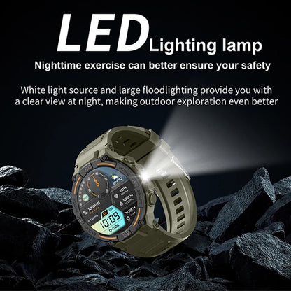 ⌚ ChiBear Military Outdoor Smartwatch – Montre Connectée Tactique GPS & LED pour Hommes