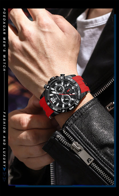 ⌚ POEDAGAR Luxury Chronograph – Montre Homme Sport & Élégance