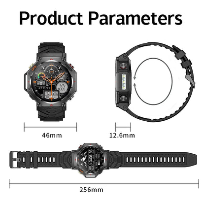 2025 HUAIWE Montre Connectée Militaire 2025 – GPS, IA ChatGPT, Étanche 5ATM, 530mAh