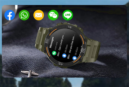 ⌚ ChiBear Military Outdoor Smartwatch – Montre Connectée Tactique GPS & LED pour Hommes
