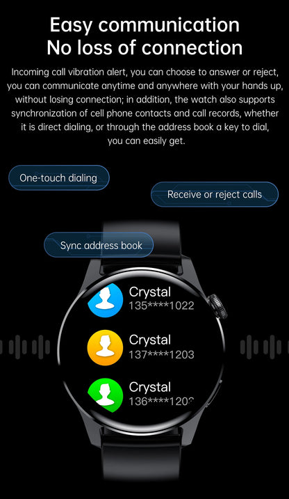 ⌚ WELAIDE W4 – Montre Connectée de Santé & Fitness | Écran OLED HD 1.43" | Appels Bluetooth & Suivi Cardiaque