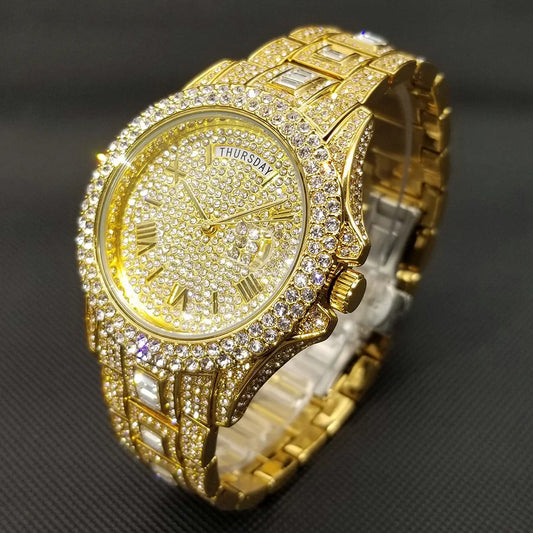 💎 Montre UNIGUET DR04 – Montre-bracelet Diamant Luxe Plaquée Or 18 Carats