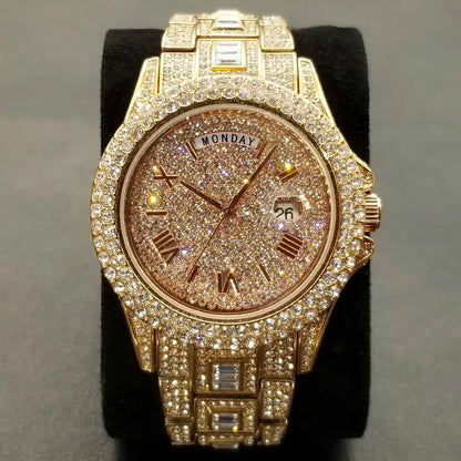 💎 Montre UNIGUET DR04 – Montre-bracelet Diamant Luxe Plaquée Or 18 Carats