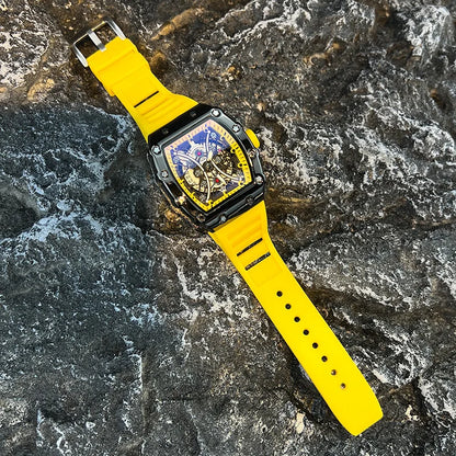 Montre Homme de Luxe Lumineuse L146 – Cadran Tonneau, Design Tendance, Sport & Calendrier Intégré