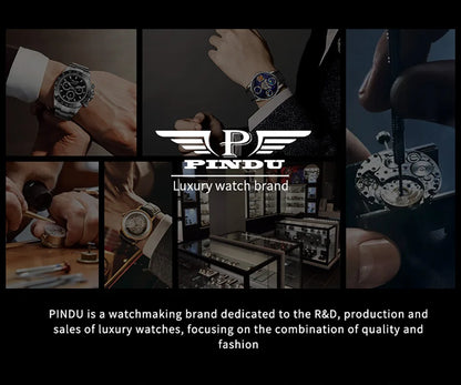 ⌚Montre Homme PINDU Design 2025 💎 Tourbillon Diamant | Verre Saphir • Étanche • Luxe Moderne