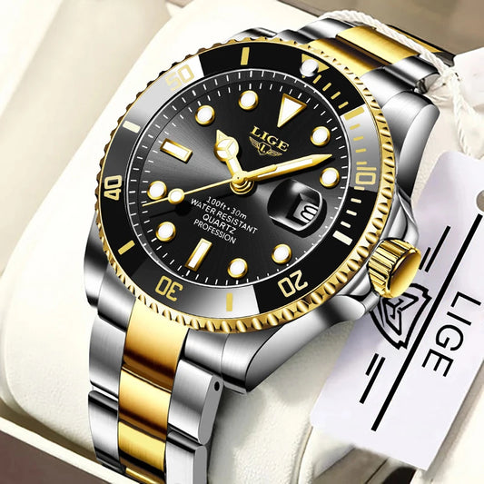 ⌚ LIGE Sport Luxe – Montre Homme Étanche en Acier Inoxydable